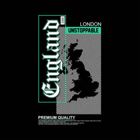 england premium quality typhography vintage fashionのイラスト素材