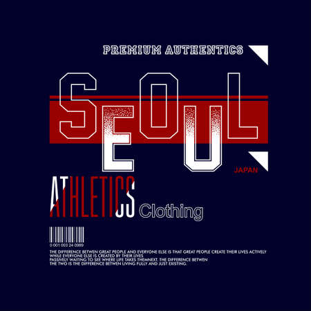 seoul athletic clothing japan vintage fashion tees designのイラスト素材