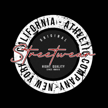 streetwear new york california typhography vintage fashionのイラスト素材