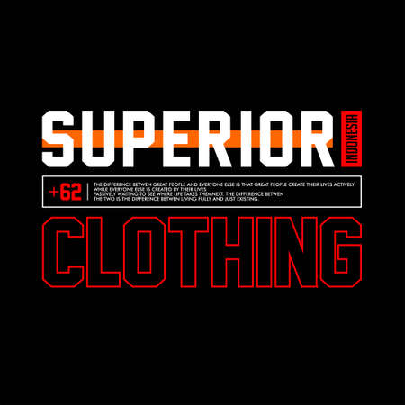 superior clothing indonesia typhography vintage fashionのイラスト素材