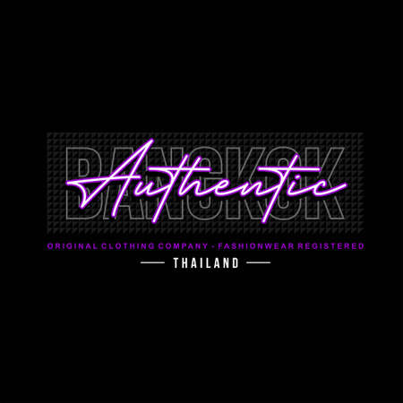 Authentic bangkok thailand typhography vintage fashionのイラスト素材
