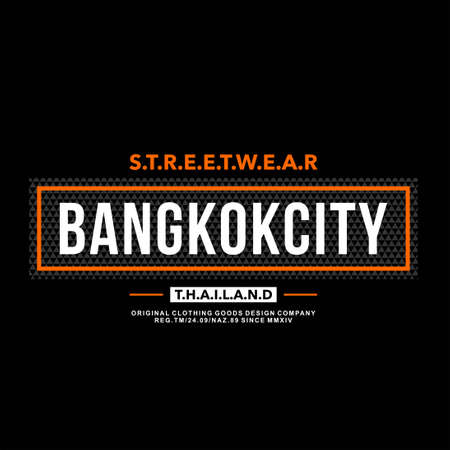 bangkok capital city thailand vintage fashion designのイラスト素材