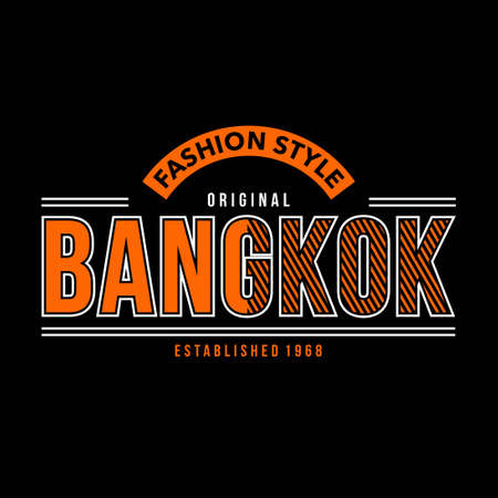 bangkok fashion style typhography vintage design vectorのイラスト素材