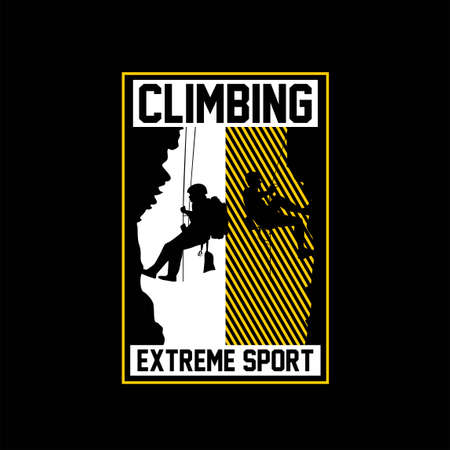 climbing adventure extreme sport vintage vectorのイラスト素材