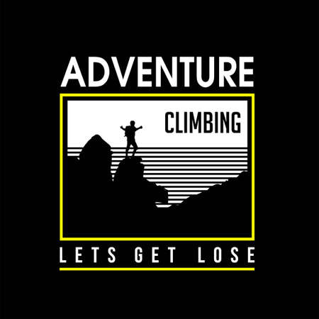 Adventure climbing vintage t-shirt designのイラスト素材