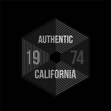 authentic california vintage fashion t-shirt designのイラスト素材