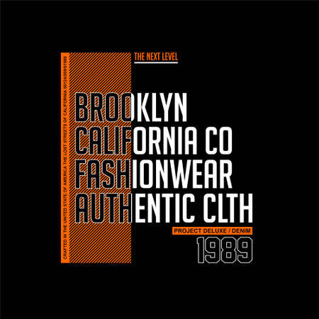 brooklyn california fashionwear authentic clth vintageのイラスト素材