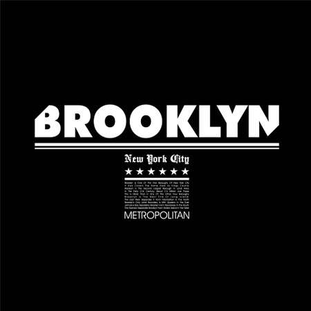 brooklyn vintage fashion t-shirt designのイラスト素材
