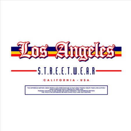 los angeles streetwear california usa vintageのイラスト素材
