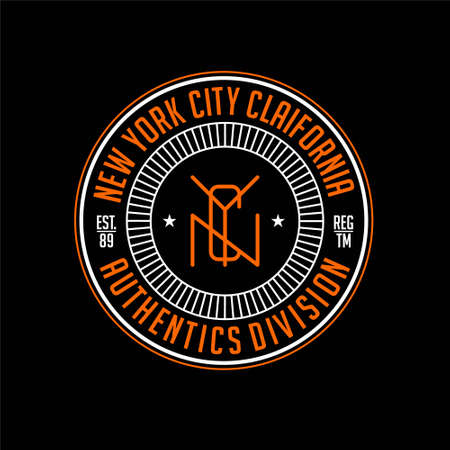 new york city california vintage logo designのイラスト素材