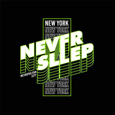 new york city nevep sleep vintage tshirt designのイラスト素材