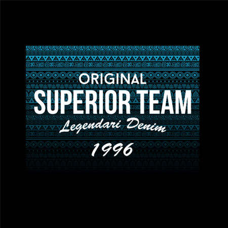 original superior team legendari denim vintageのイラスト素材