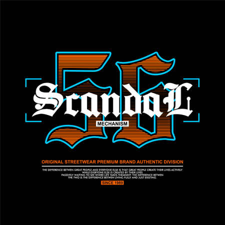 scandal mecanism 56 streetwear premium brand typoのイラスト素材