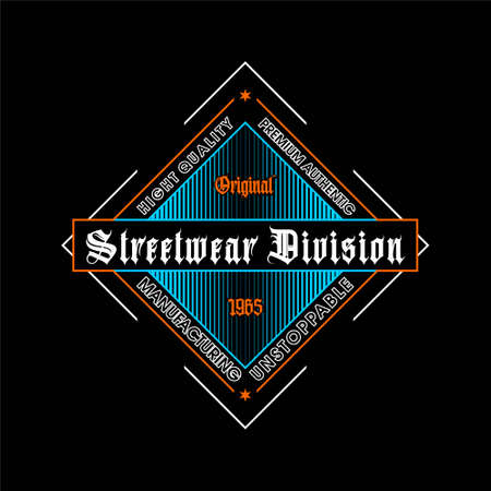 streetwear division original clothing vintage fashionのイラスト素材