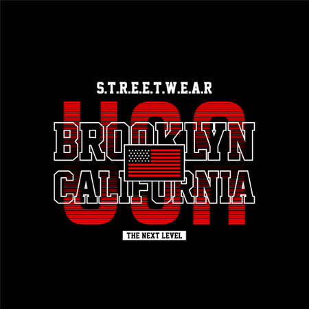 streetwear brooklyn california usa vintageのイラスト素材