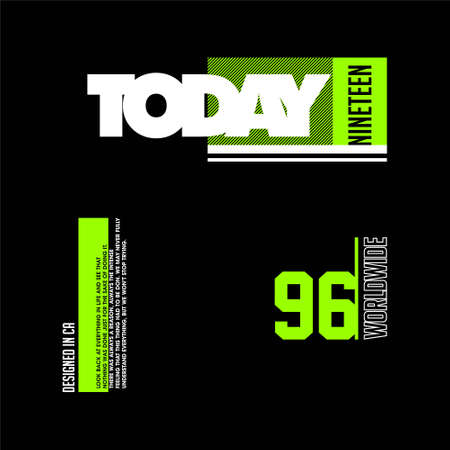 today worldwide 1996 vintage fashionのイラスト素材