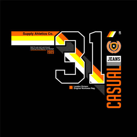 31 casual jeans supply athletic vintage fashionのイラスト素材