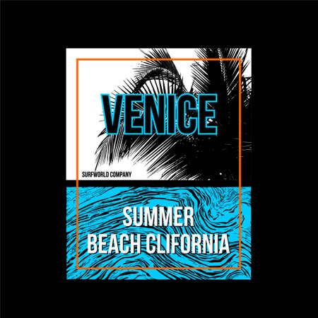 venice summer beach california vintage fashionのイラスト素材