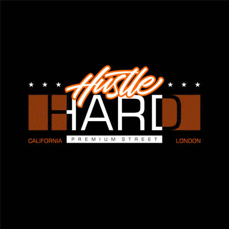 hustle hard simple vintage fashionのイラスト素材