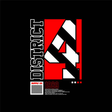 district 4 simple vintage fashionのイラスト素材