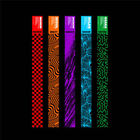 line strips city simple vintage fashionのイラスト素材