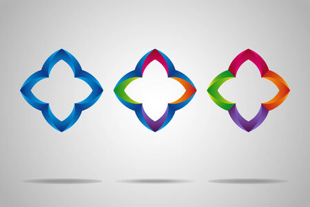 Colorful set with three creative elements for your business, web, communication.のイラスト素材