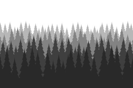 Pine forest in winter. Nature landscape vector.のイラスト素材