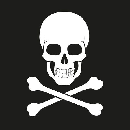 Vector illustration of skull and crossed bones.のイラスト素材
