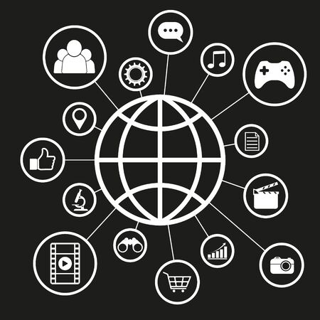Social media, background of the icons vector.のイラスト素材