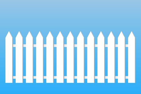 Wooden fence and on blue background. Vector.のイラスト素材