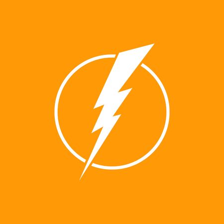 Electricity rounded icon. Vector illustration style flat icon.のイラスト素材