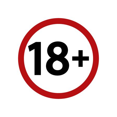 Vector iluustration of aduld sign. 18 plus. Isolated.のイラスト素材