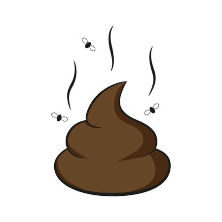 Vector illustration of brown poop with fly.のイラスト素材