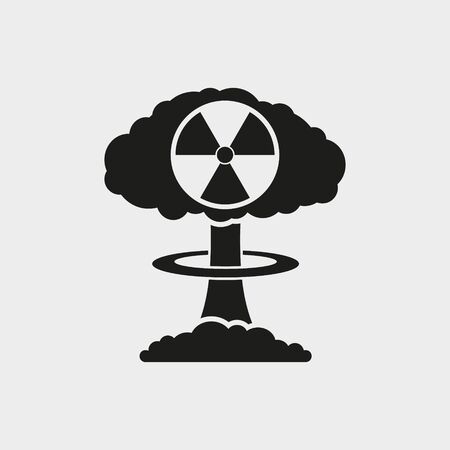 Vector illustration of nuclear explosion mushroom. Isolated.のイラスト素材