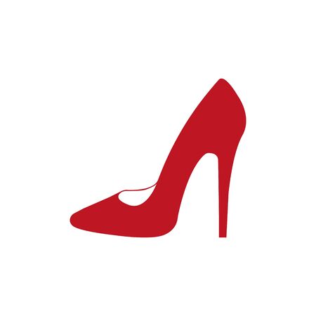 High hill shoes abstract isolated on a white backgrounds, vector illustration.のイラスト素材