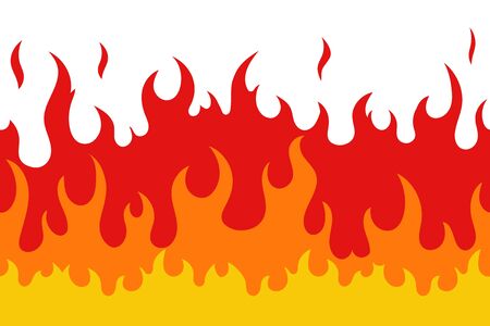 Vector illustration of horizontally seamless fire pattern. Vector illustration.のイラスト素材