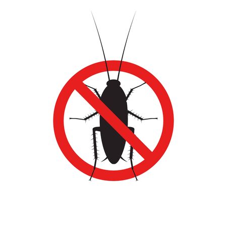 Stop cockroach isolated on white background. Vector.のイラスト素材
