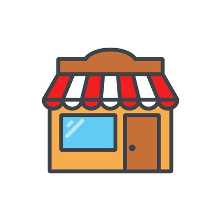 Vector illstration of store on white background. Isolated.のイラスト素材