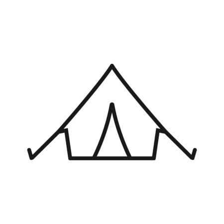 Vector illstration of tent icon. line style design. Isolated.のイラスト素材