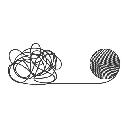 Vector illstration of chaos concept on white background. Isolated.のイラスト素材