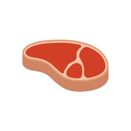 Vector illstration of raw steak icon. Flat design. Isolated.のイラスト素材