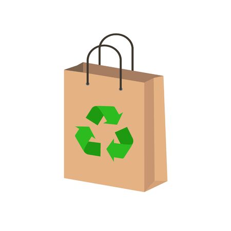 Vector illstration of eco bag icon. Flat design.のイラスト素材