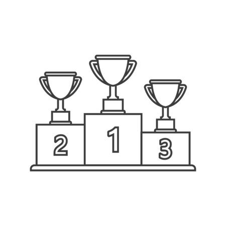 Vector illstration of podium icon. Outline design. Isolated.のイラスト素材