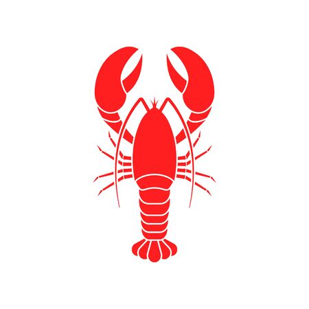 Vector illstration of lobster icon. Flat design. Isolated.のイラスト素材