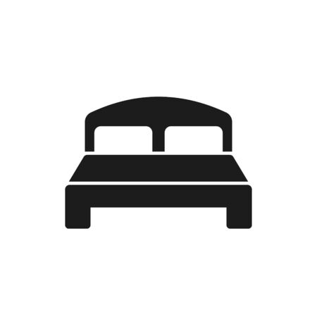 Vector illstration of bed icon. Flat design. Isolated.のイラスト素材