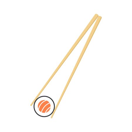 Vector illustration of sushi roll icon. Flat design. Isolated.のイラスト素材