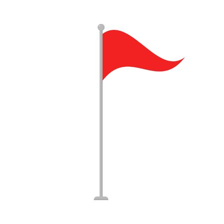 Vector illstration of red flag icon. Flat design.のイラスト素材