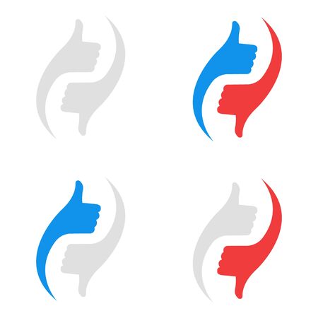 Vector illstration of like and dislike icon. Flat design.のイラスト素材