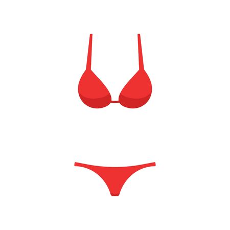 Vector illstration of woman swimsuit icon. Flat design. Isolated.のイラスト素材