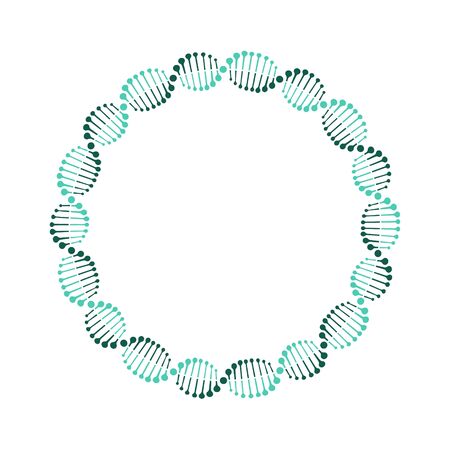 Vector illstration of circle dna icon. Flat design. Isolated.のイラスト素材